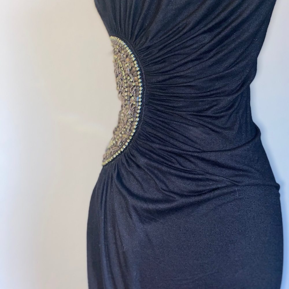Tube top black strapless mini dress with bling